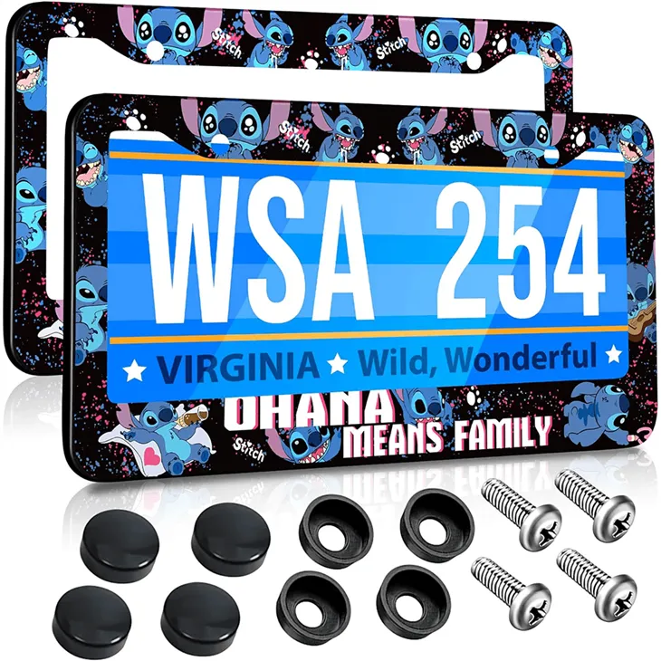 Cartoon Decorative Anime License Plate Frames