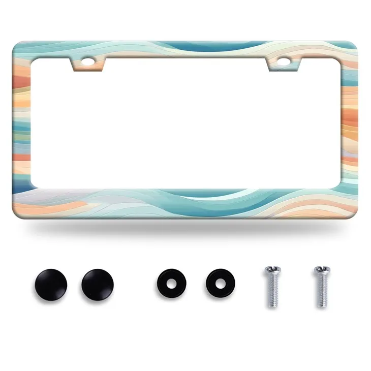 Targa arcobaleno retrò con linea ondulata