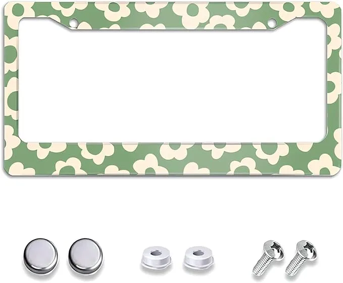 Cornici targa vintage con fiori groovy